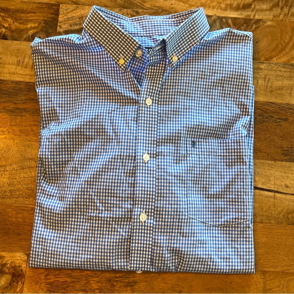 Blue and White Windowpane Classic Plaid